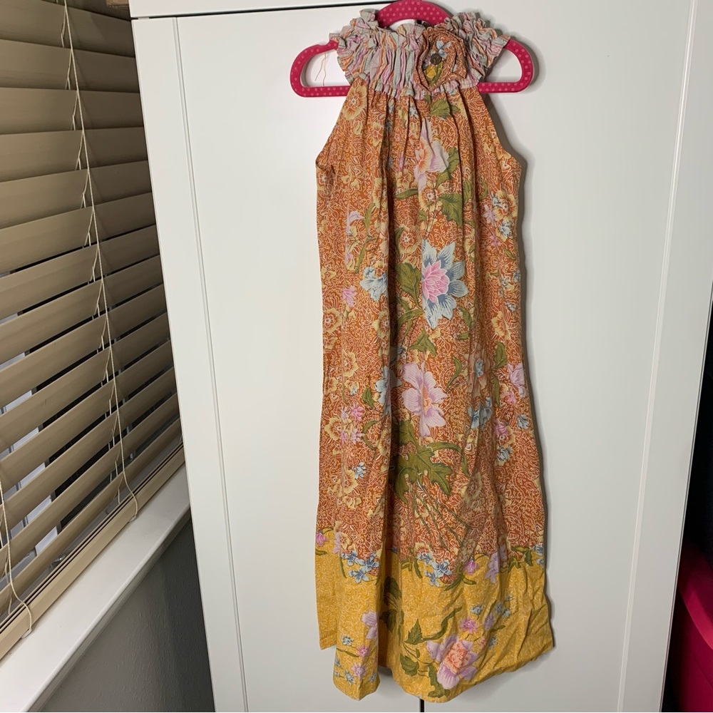 NWT Indonesia Made Mataram Rumah Batik Floral High Neck Summer Dress